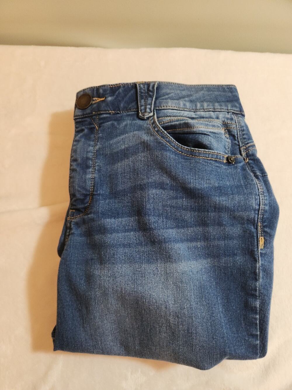 Democracy Jeans Womens 14 (34 X 26) Blue "Ab" Solution Technology Whiskers